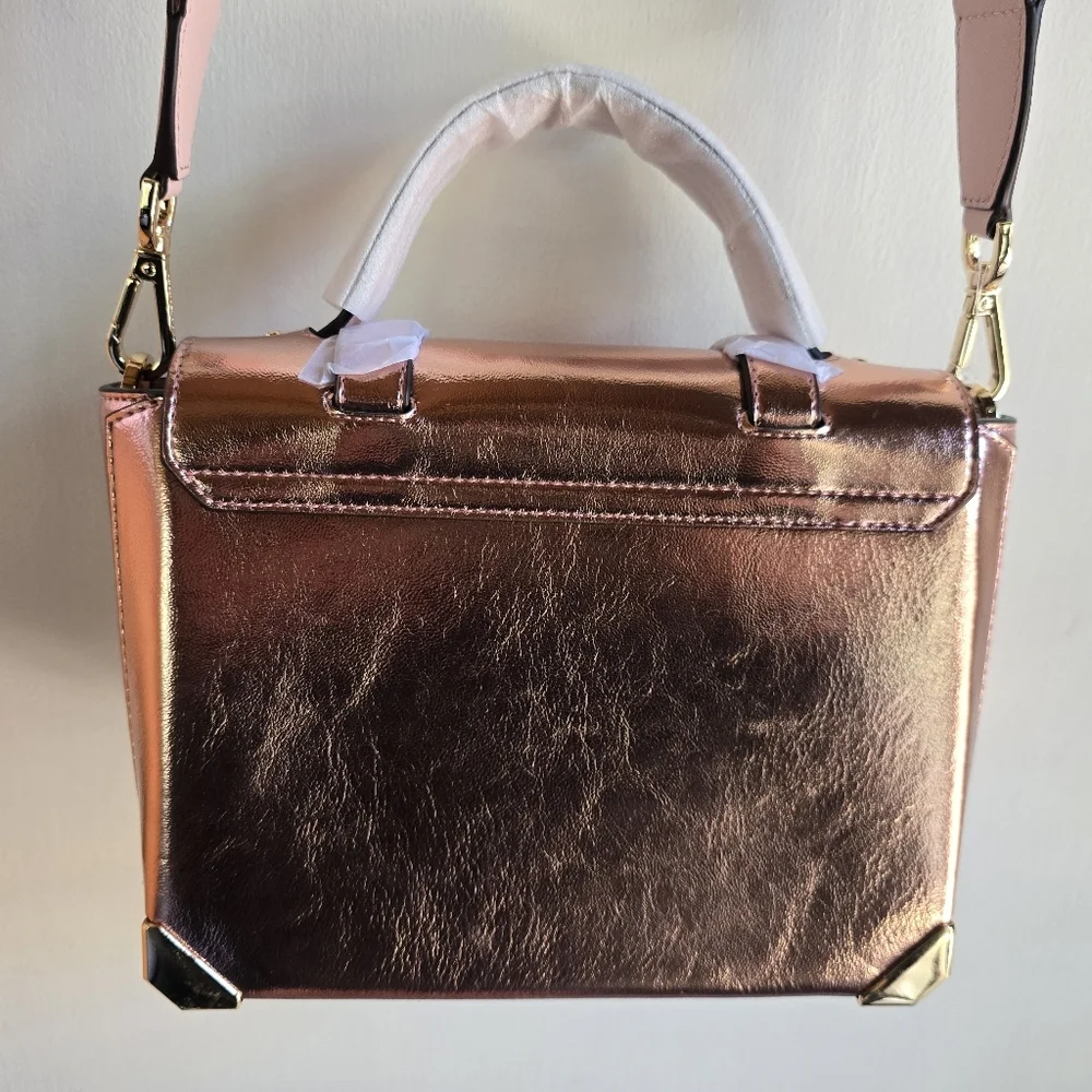 Michael Kors Manhatten Metallic Rose Gold Handbag NWT